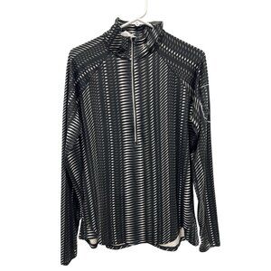 Under Armour Geometric Half Zip Pullover Women XL Black White Cycling Athleisure